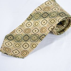 Roberto Villini Couture Mens Necktie Beige Geo